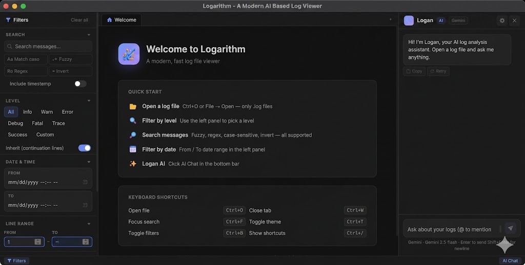 Logarithm - Log viewer interface